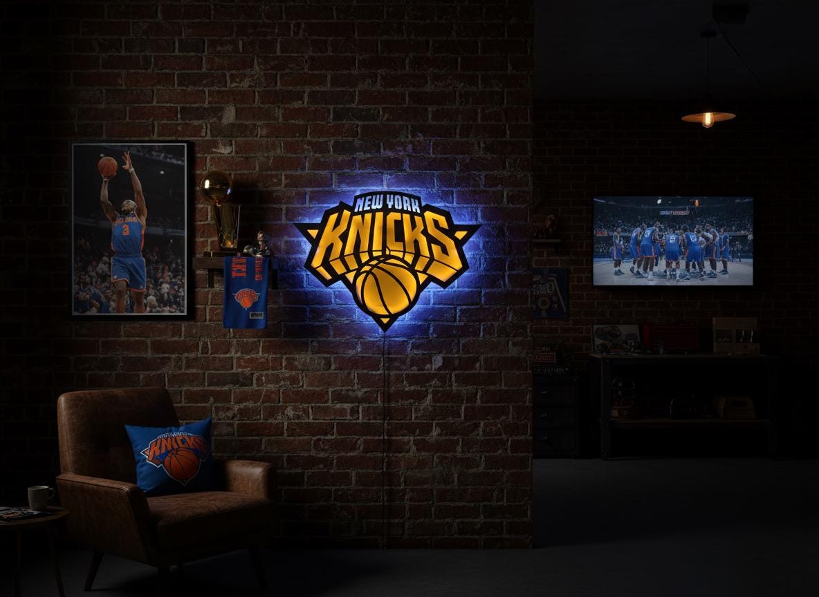 New York Knicks Metal Wall Art – Game Room Decor Sign