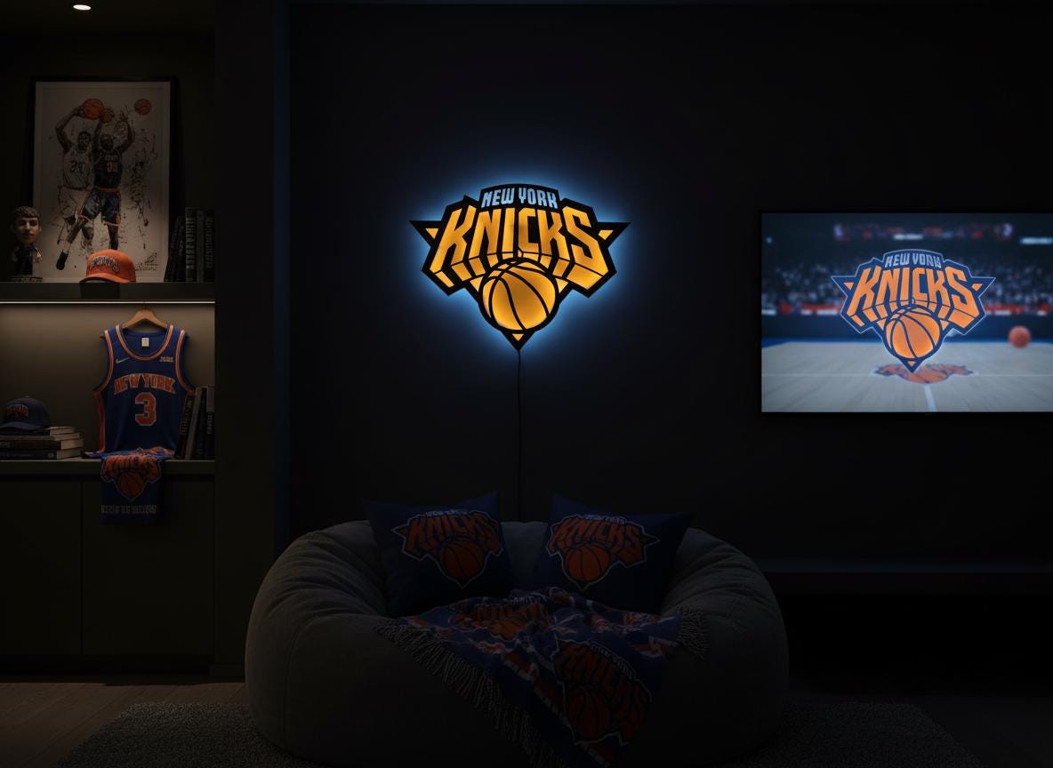 New York Knicks Metal Wall Art – Game Room Decor Sign
