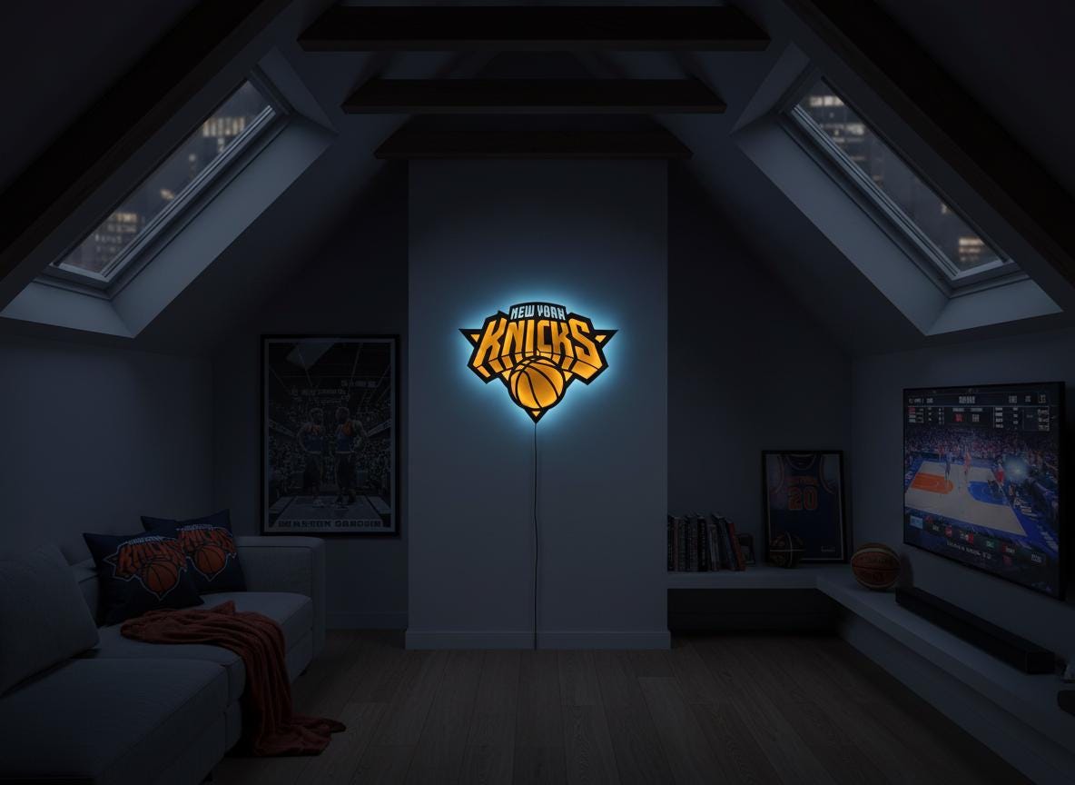 New York Knicks Metal Wall Art – Game Room Decor Sign