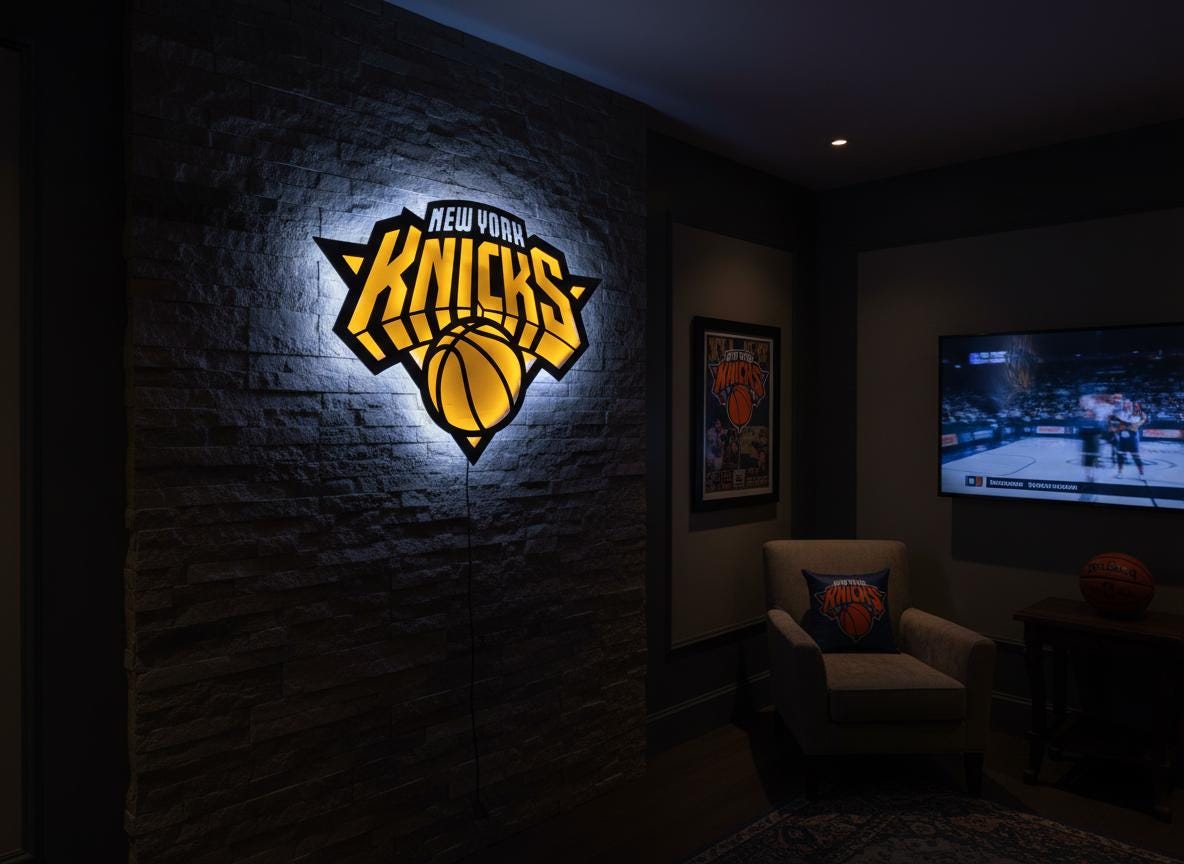 New York Knicks Metal Wall Art – Game Room Decor Sign