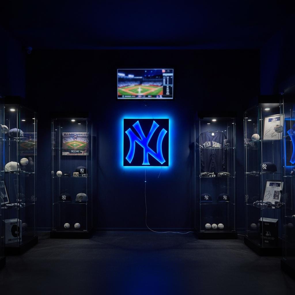 New York Yankees Wall Art - Baseball Team Logo - Game Room Decor Gift