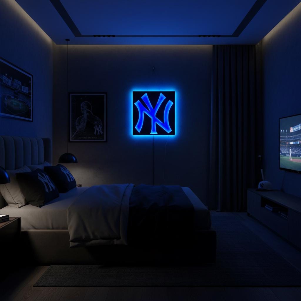 New York Yankees Wall Art - Baseball Team Logo - Game Room Decor Gift