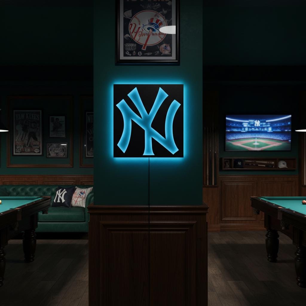 New York Yankees Wall Art - Baseball Team Logo - Game Room Decor Gift