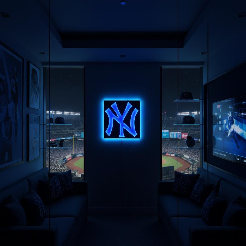 New York Yankees Wall Art - Baseball Team Logo - Game Room Decor Gift