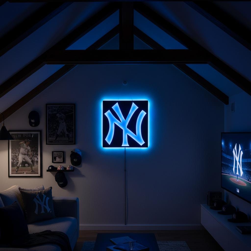 New York Yankees Wall Art - Baseball Team Logo - Game Room Decor Gift