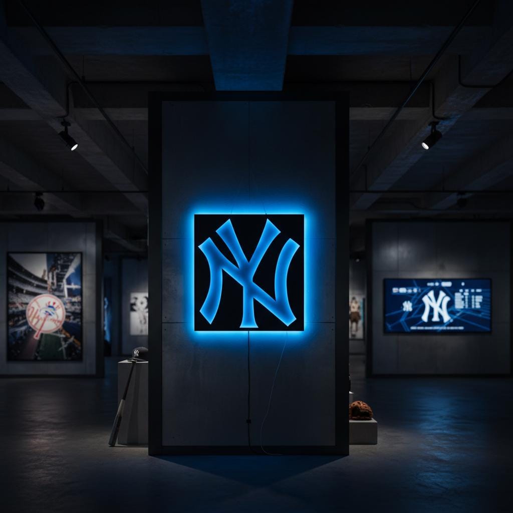 New York Yankees Wall Art - Baseball Team Logo - Game Room Decor Gift