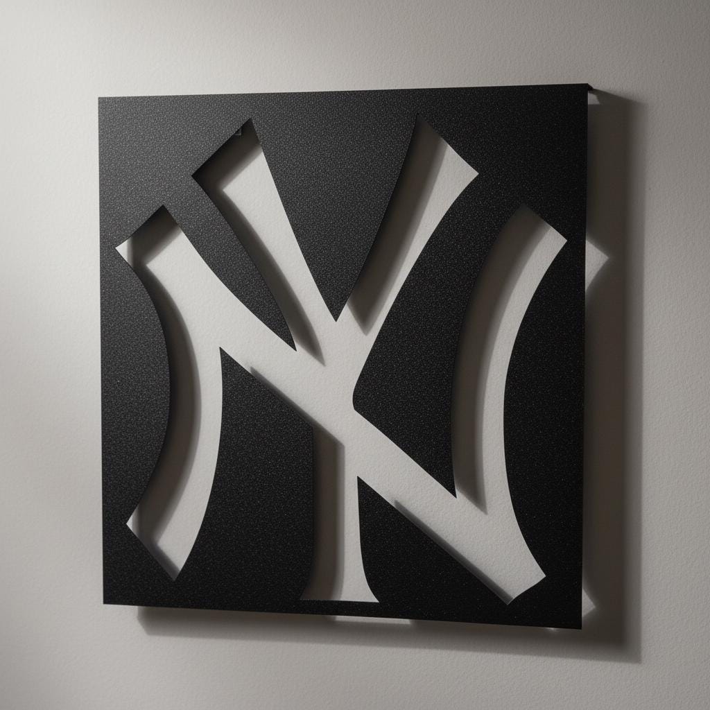 New York Yankees Wall Art - Baseball Team Logo - Game Room Decor Gift