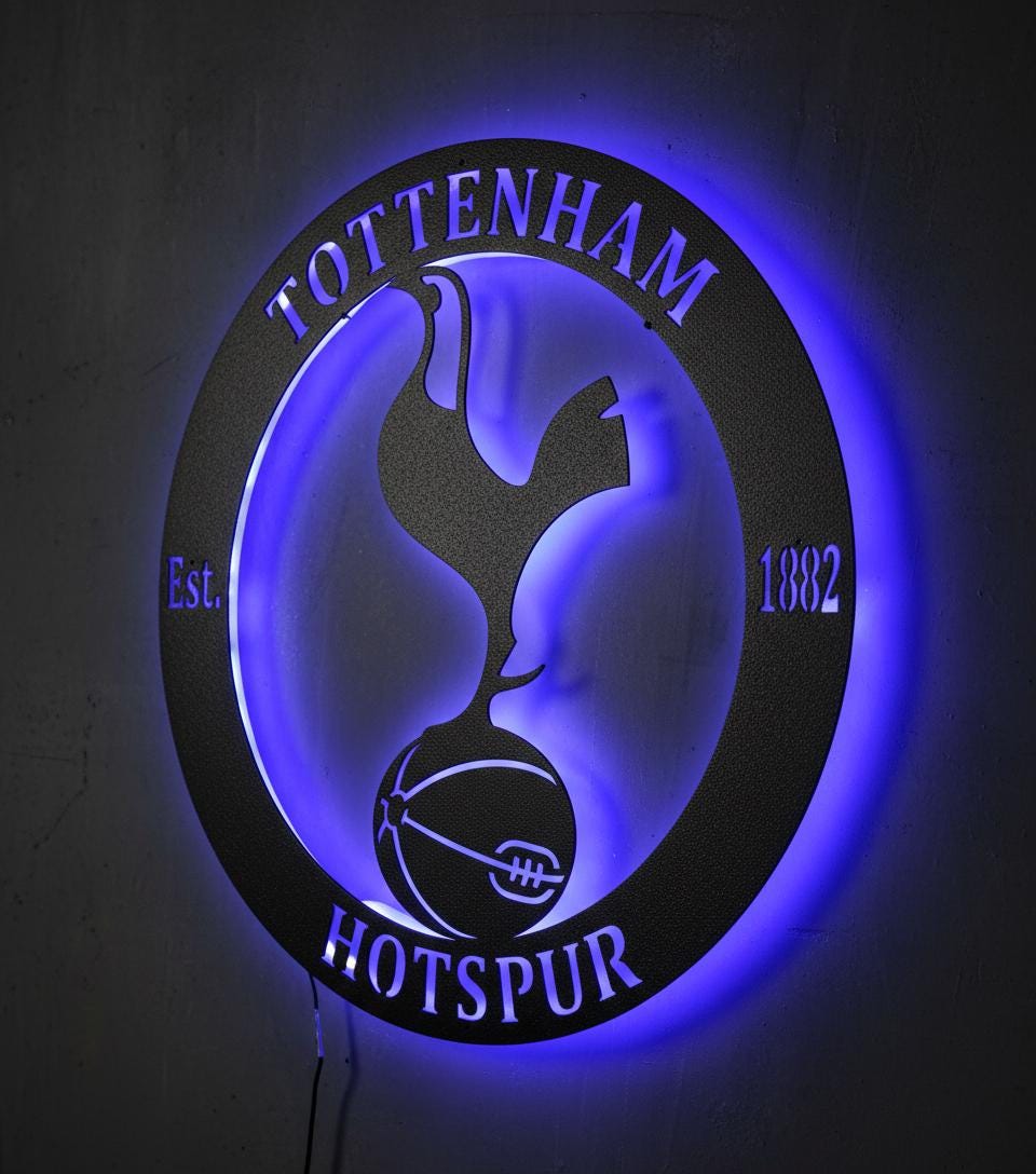 Tottenham Wall Art - Spurs Team Logo Football Club Decor - Game Room Gift