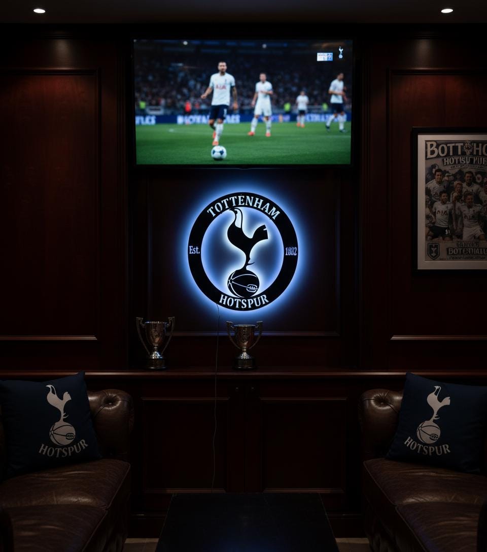 Tottenham Wall Art - Spurs Team Logo Football Club Decor - Game Room Gift