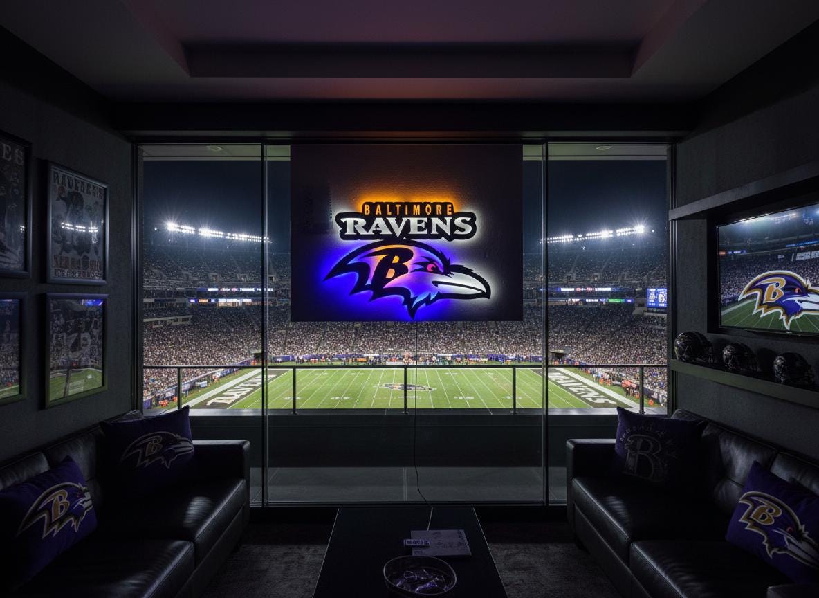 Baltimore Ravens Wall Art - NFL Football Logo Man Cave & Game Room Decor
