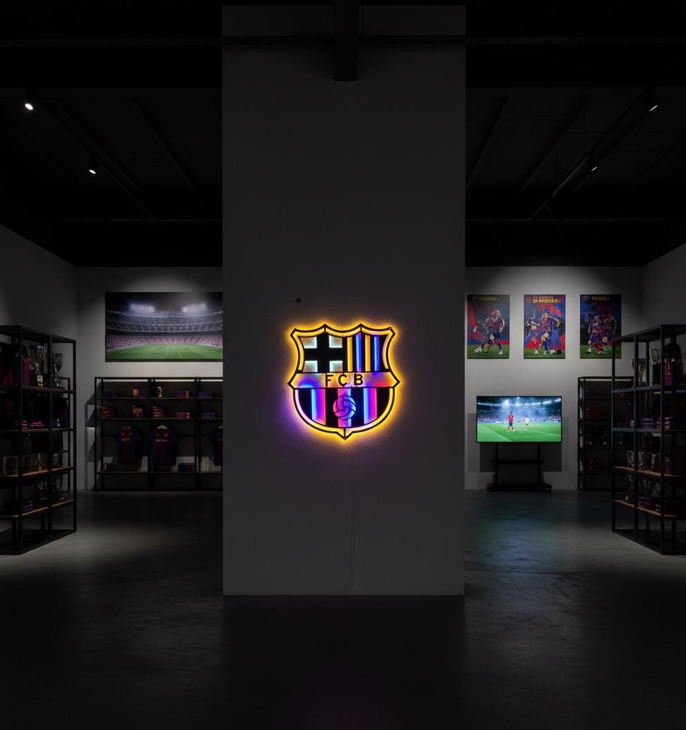 FC Barcelona Wall Art - Official Team Logo Soccer Fan Decor Game Room Gift