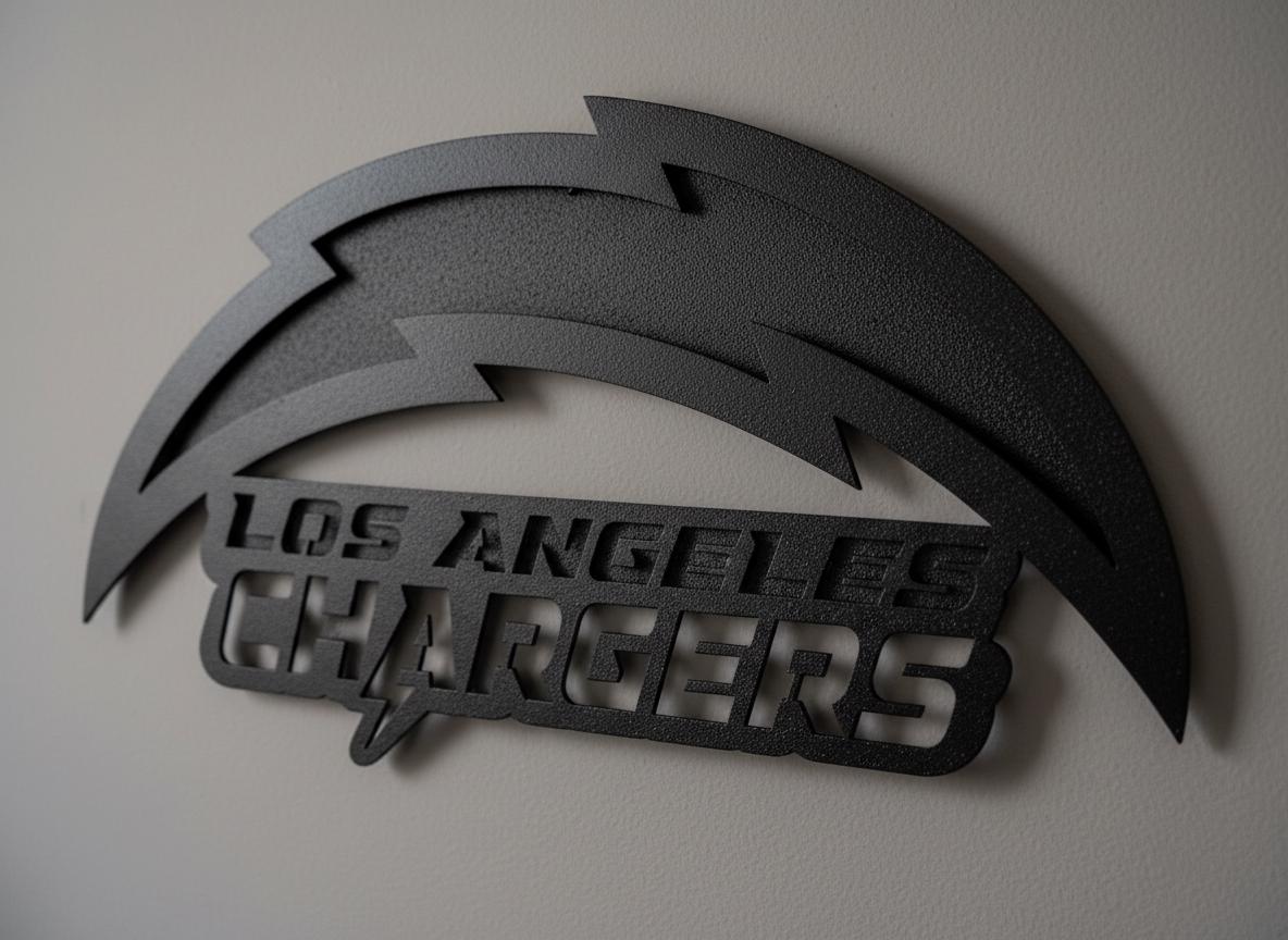 Chargers Wall Art - Los Angeles Bolt Logo NFL Game Room & Man Cave Decor