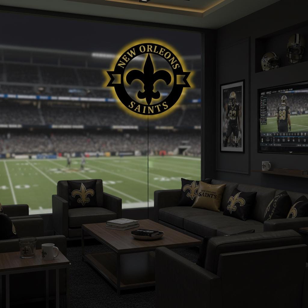 New Orleans Saints Wall Art - NFL Football Team Logo Game Room Decor