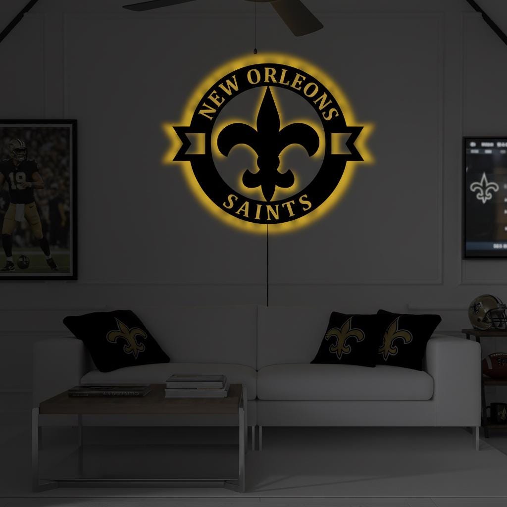 New Orleans Saints Wall Art - NFL Football Team Logo Game Room Decor