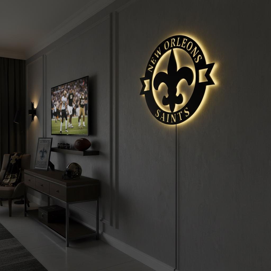 New Orleans Saints Wall Art - NFL Football Team Logo Game Room Decor