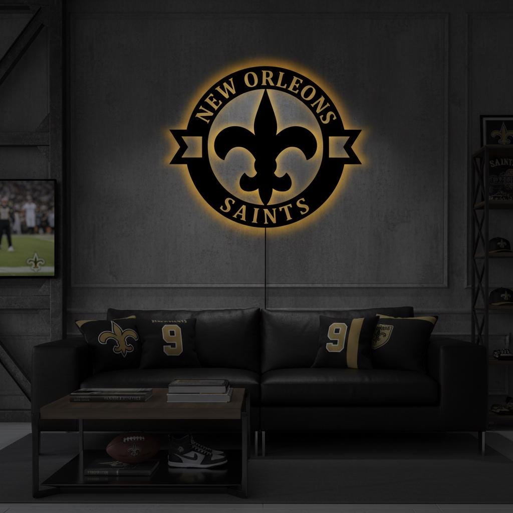 New Orleans Saints Wall Art - NFL Football Team Logo Game Room Decor