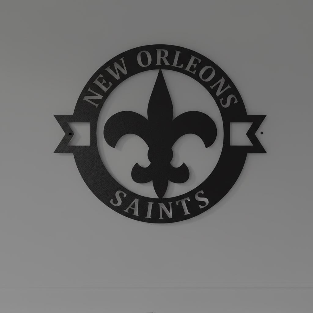 New Orleans Saints Wall Art - NFL Football Team Logo Game Room Decor