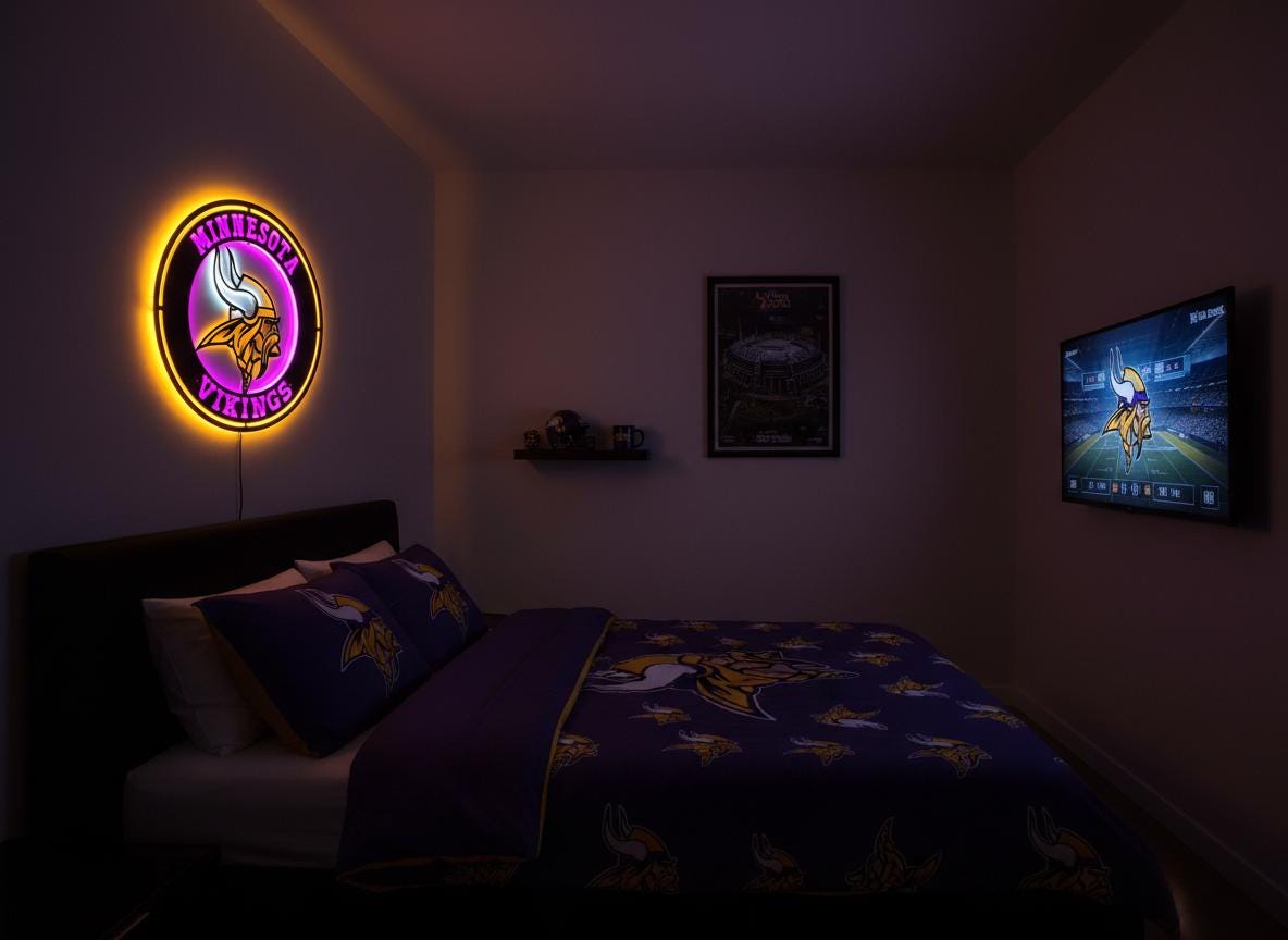 Handmade Minnesota Vikings Metal Wall Art – NFL Game Room Decor