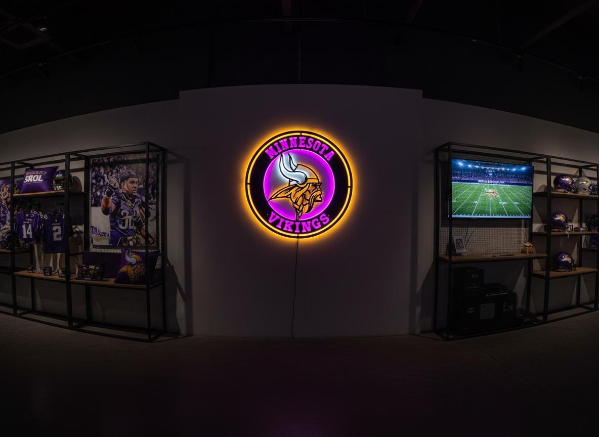 Handmade Minnesota Vikings Metal Wall Art – NFL Game Room Decor
