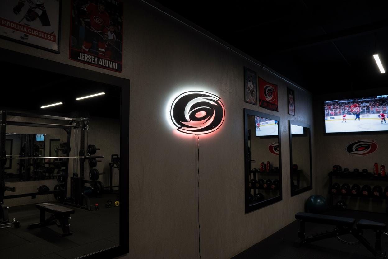Carolina Hurricanes Wall Art - NHL Hockey Team Logo Man Cave Decor Gift