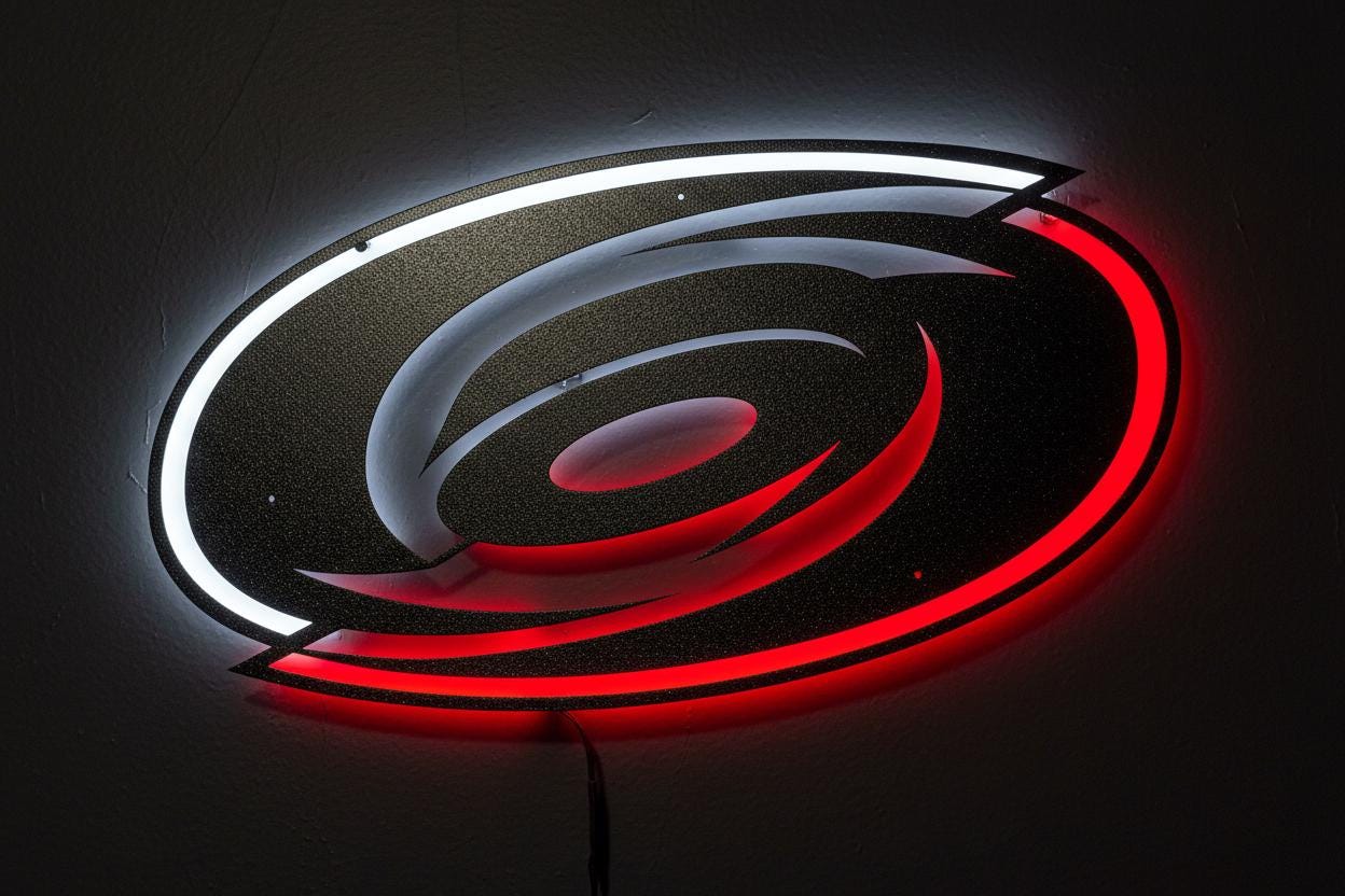 Carolina Hurricanes Wall Art - NHL Hockey Team Logo Man Cave Decor Gift