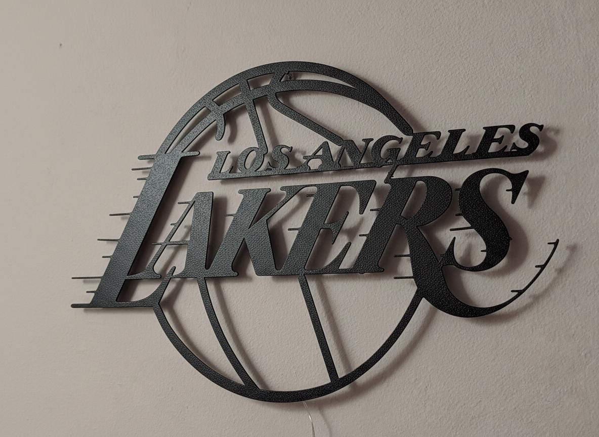 NBA Wall Art - Los Angeles Lakers Logo Game Room Man Cave Decor