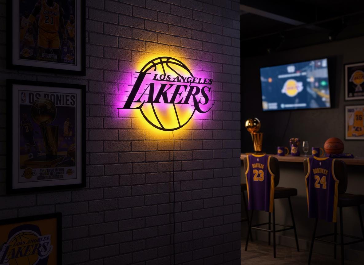 NBA Wall Art - Los Angeles Lakers Logo Game Room Man Cave Decor