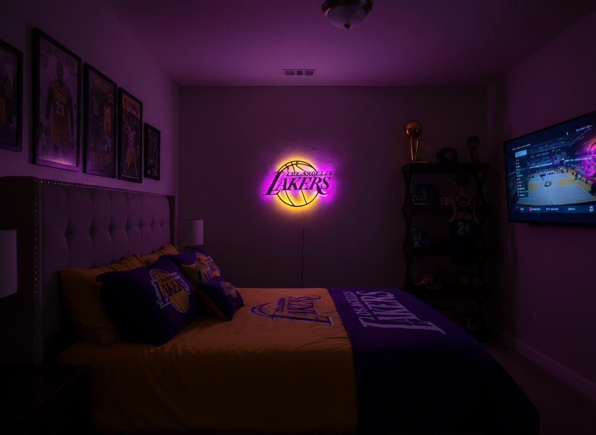 NBA Wall Art - Los Angeles Lakers Logo Game Room Man Cave Decor