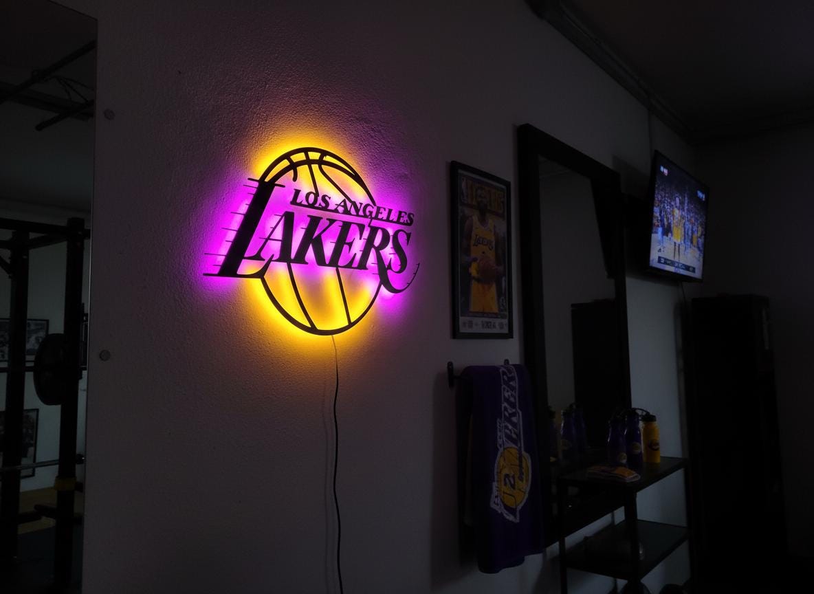 NBA Wall Art - Los Angeles Lakers Logo Game Room Man Cave Decor