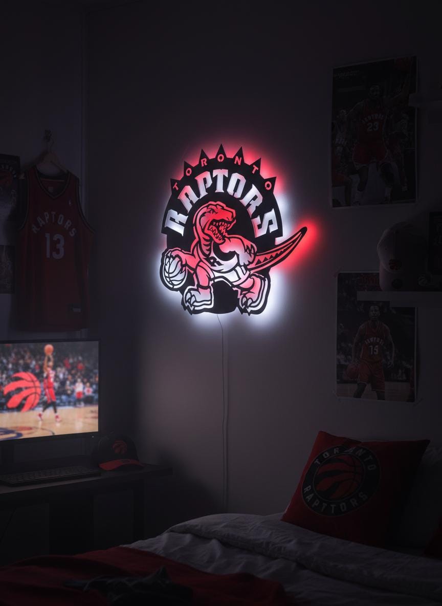Toronto Raptors Wall Art - NBA Team Logo Basketball Game Room Decor Gift
