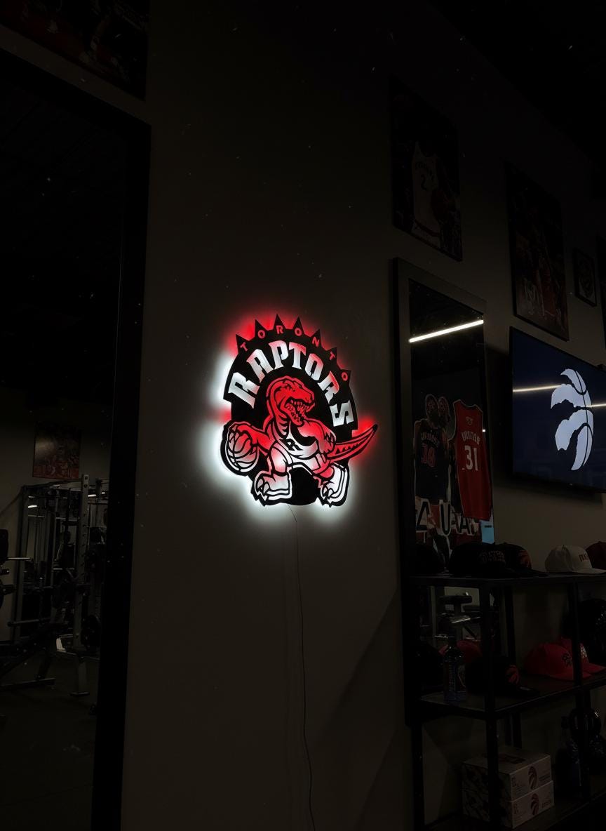 Toronto Raptors Wall Art - NBA Team Logo Basketball Game Room Decor Gift