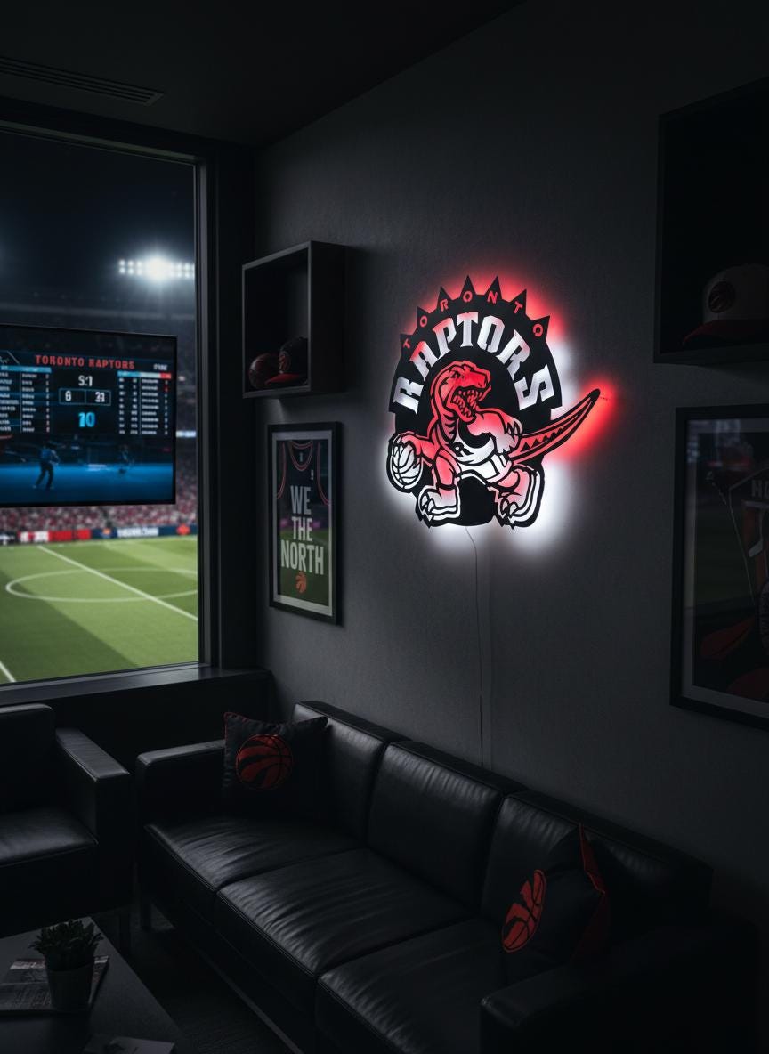 Toronto Raptors Wall Art - NBA Team Logo Basketball Game Room Decor Gift