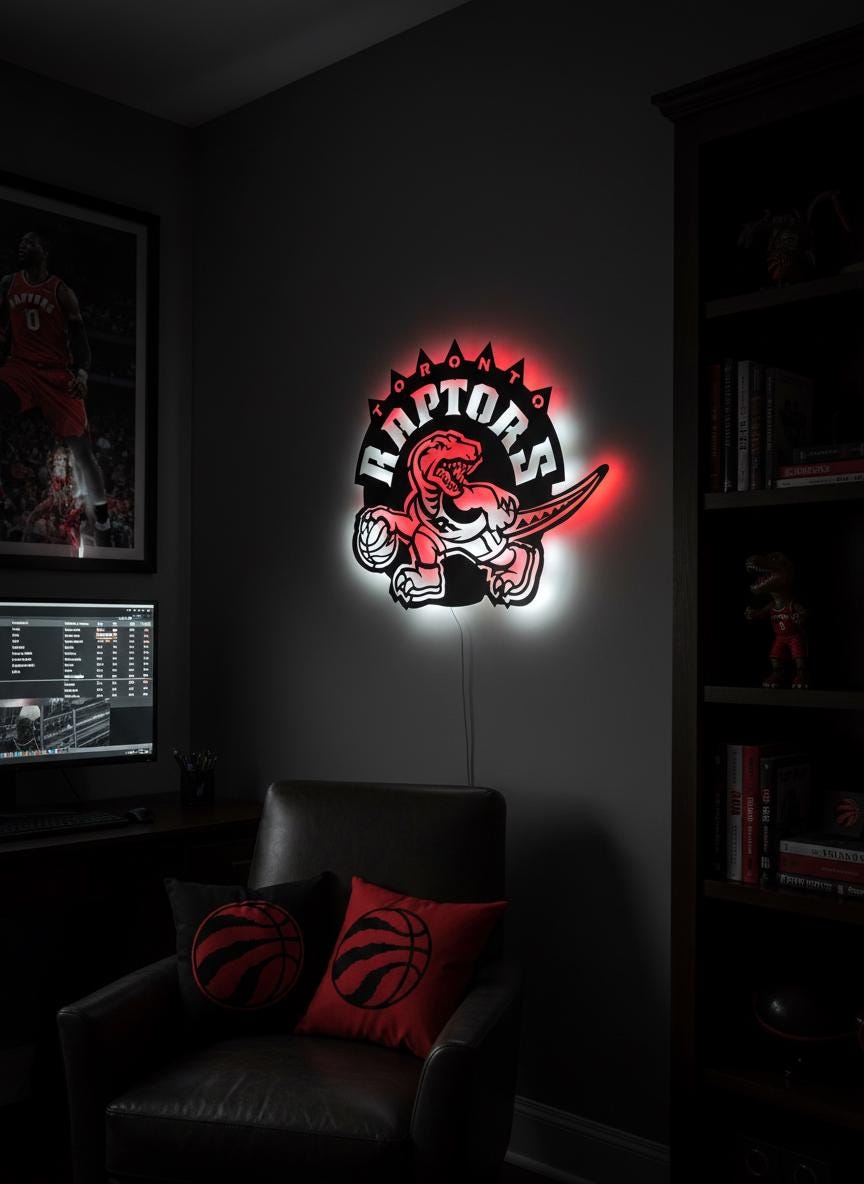 Toronto Raptors Wall Art - NBA Team Logo Basketball Game Room Decor Gift