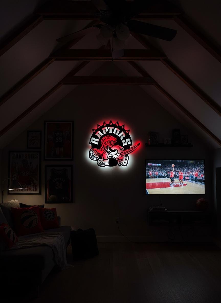 Toronto Raptors Wall Art - NBA Team Logo Basketball Game Room Decor Gift