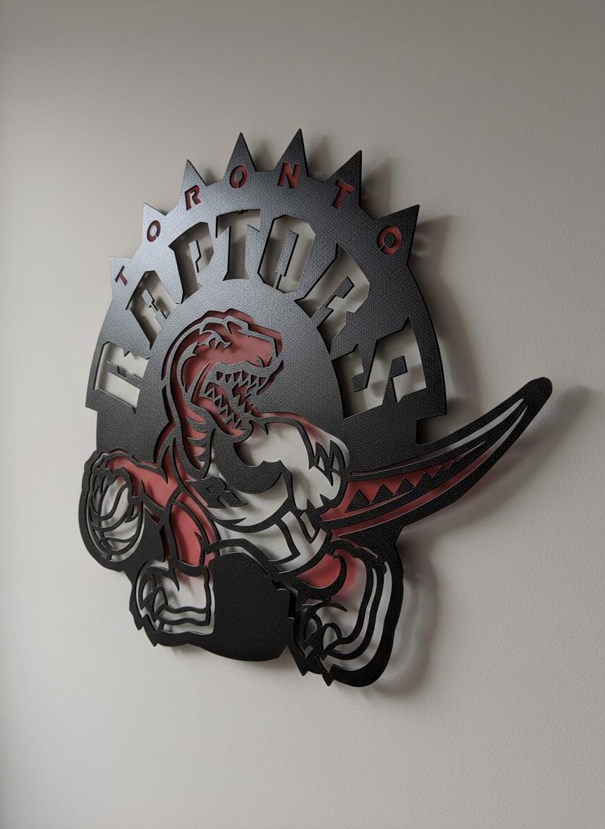 Toronto Raptors Wall Art - NBA Team Logo Basketball Game Room Decor Gift