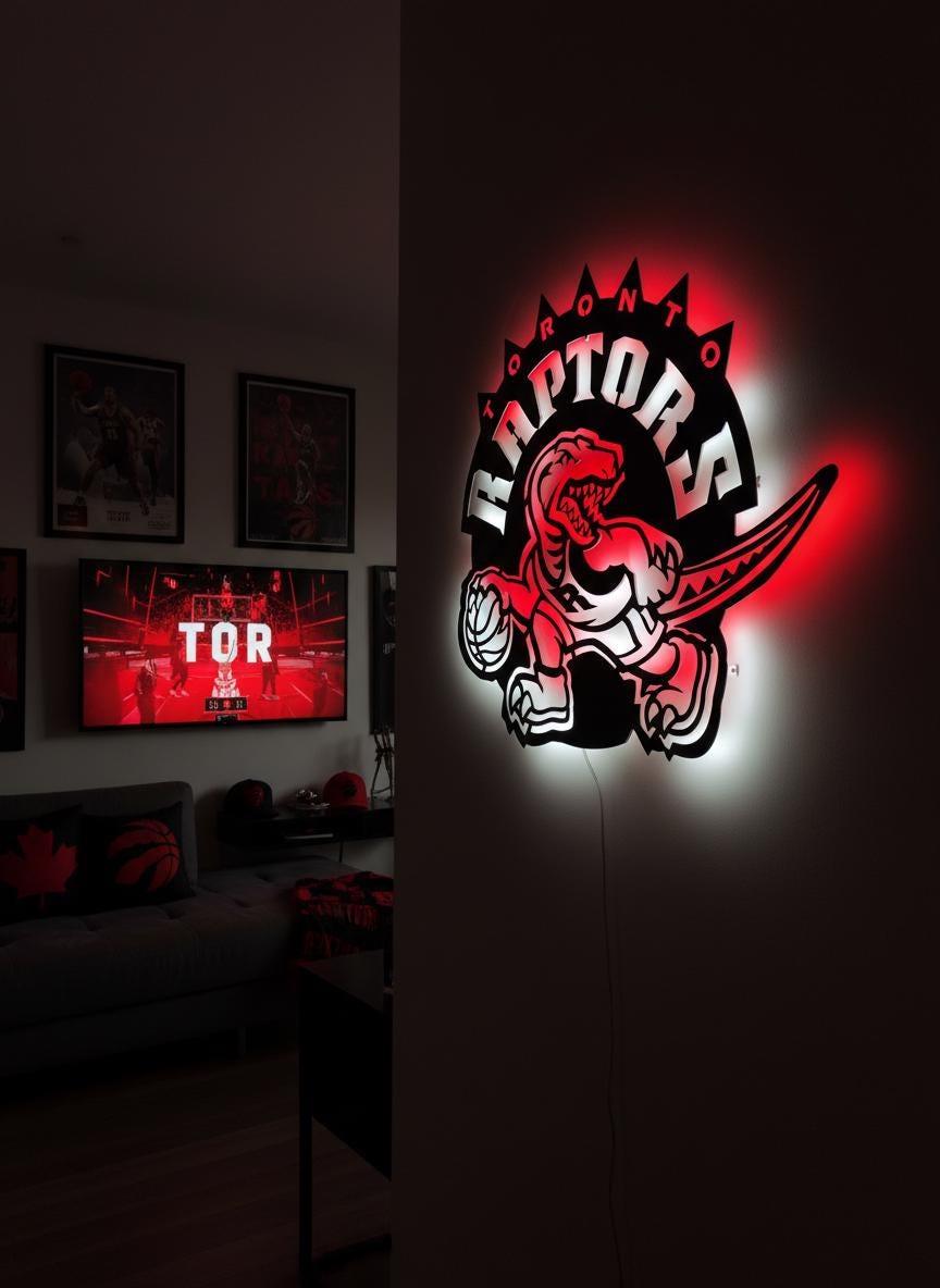 Toronto Raptors Wall Art - NBA Team Logo Basketball Game Room Decor Gift