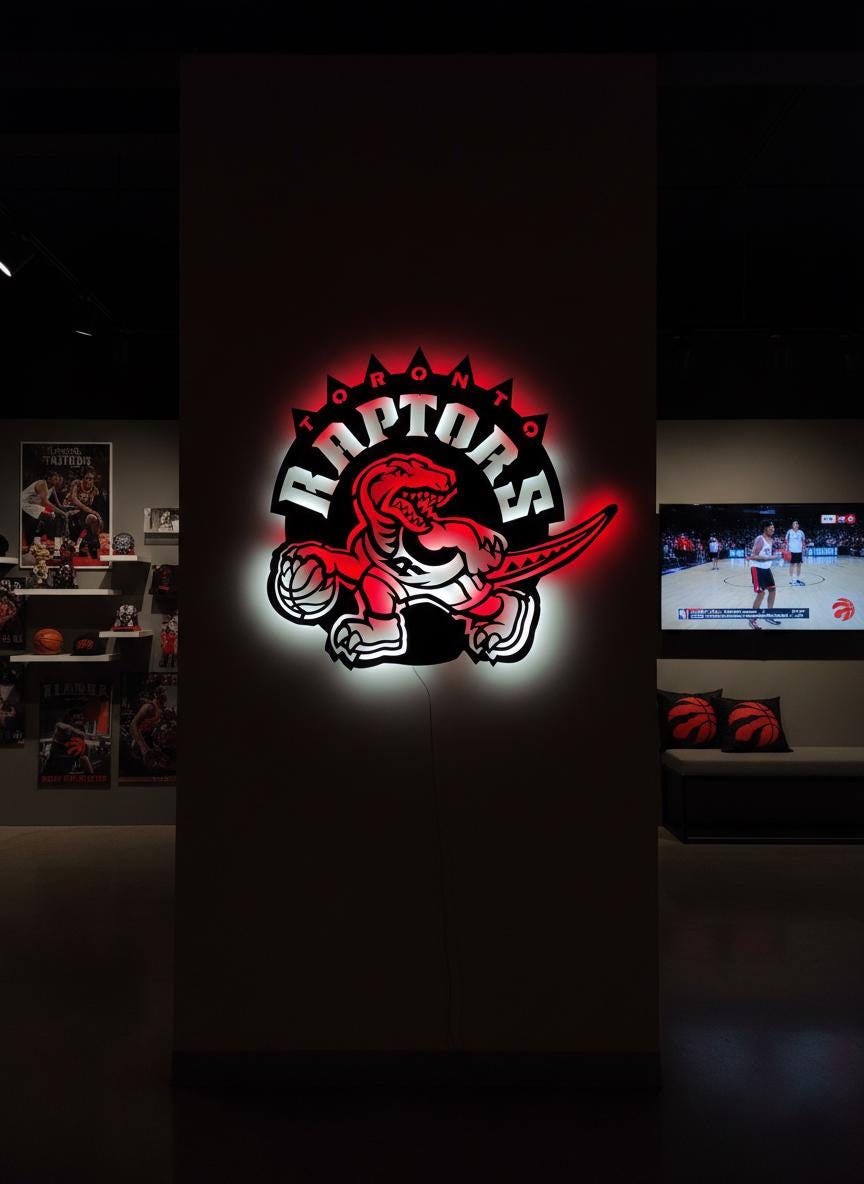 Toronto Raptors Wall Art - NBA Team Logo Basketball Game Room Decor Gift