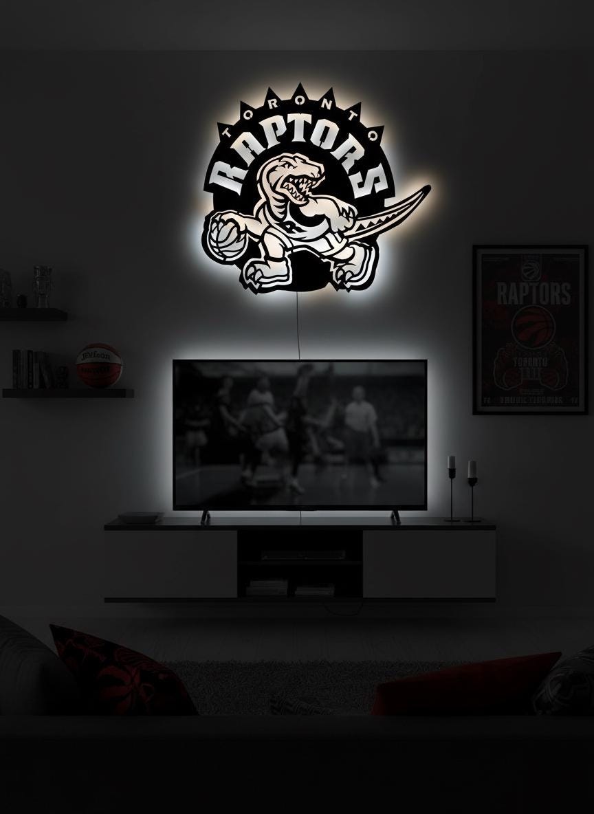 Toronto Raptors Wall Art - NBA Team Logo Basketball Game Room Decor Gift