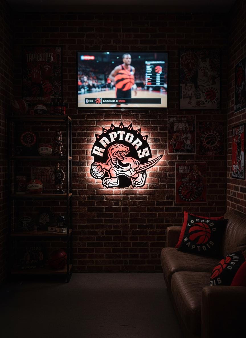 Toronto Raptors Wall Art - NBA Team Logo Basketball Game Room Decor Gift