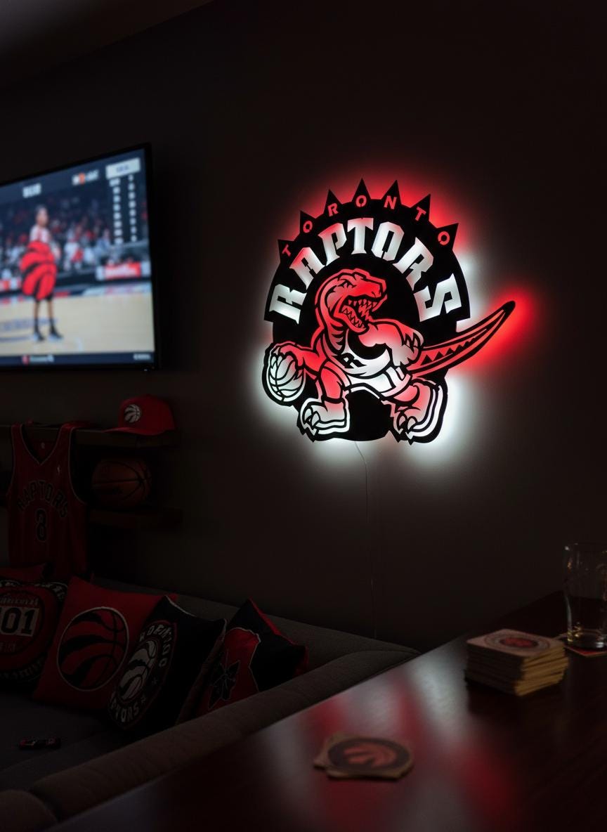 Toronto Raptors Wall Art - NBA Team Logo Basketball Game Room Decor Gift