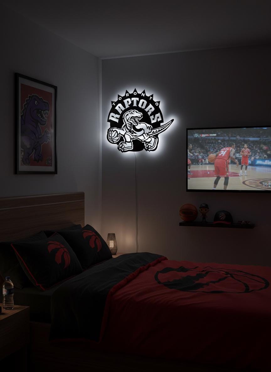 Toronto Raptors Wall Art - NBA Team Logo Basketball Game Room Decor Gift
