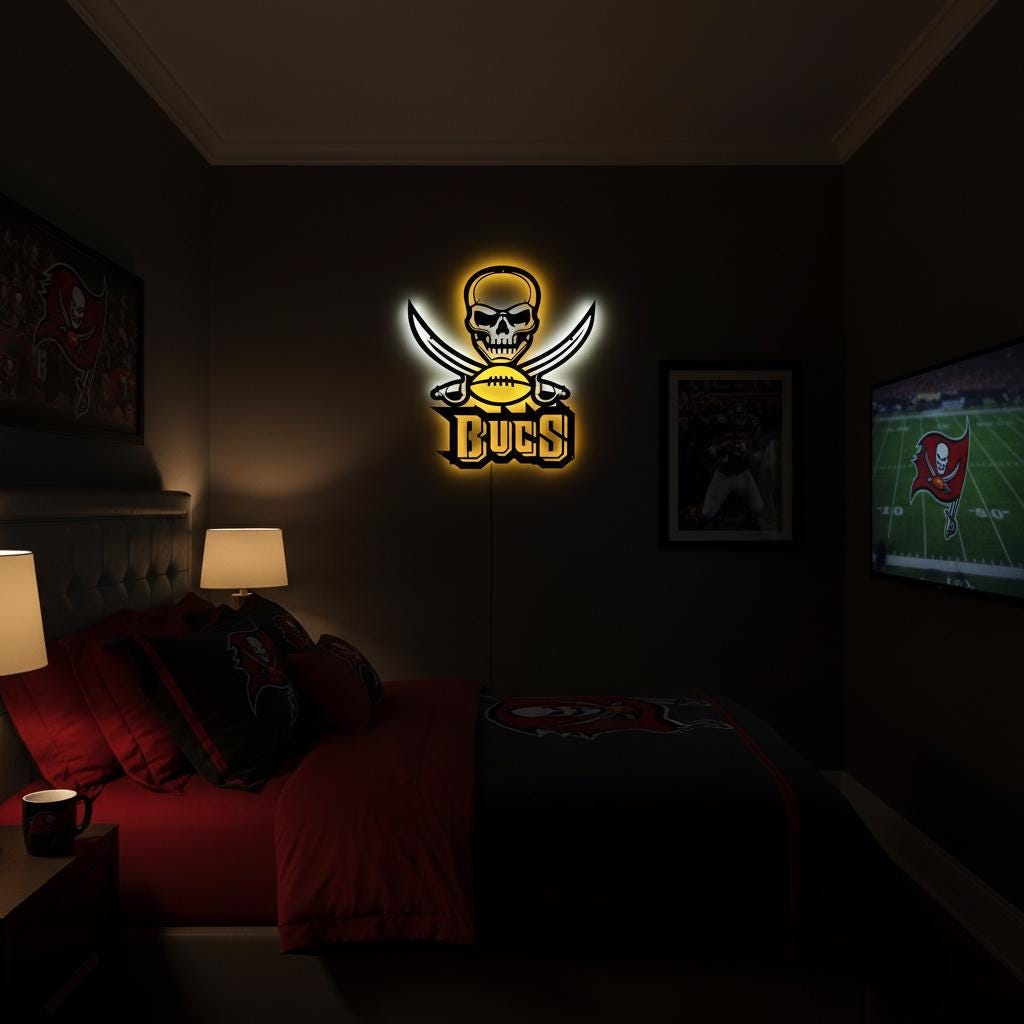 Tampa Bay Buccaneers Wall Art - NFL Team Logo Game Room Decor Gift