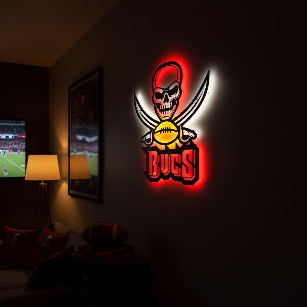 Tampa Bay Buccaneers Wall Art - NFL Team Logo Game Room Decor Gift