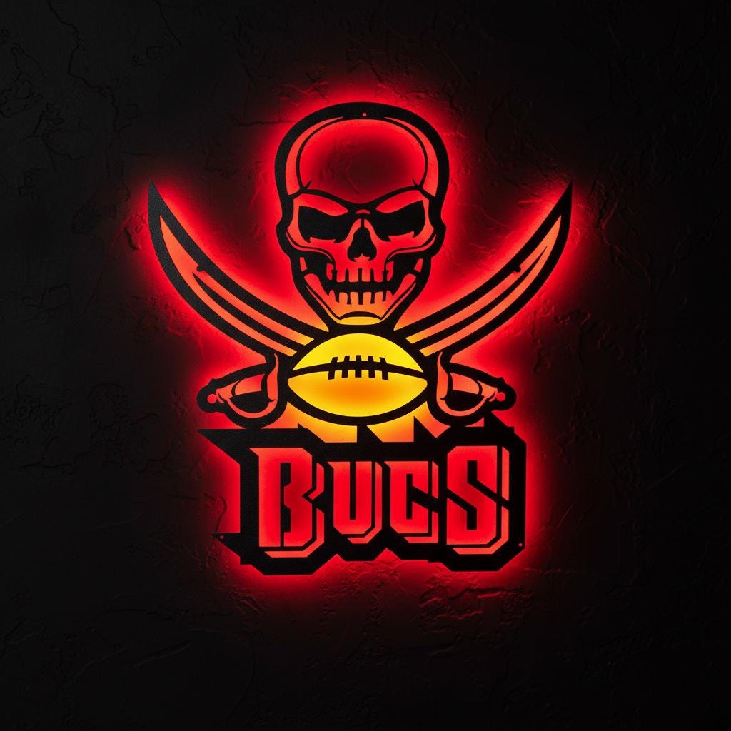 Tampa Bay Buccaneers Wall Art - NFL Team Logo Game Room Decor Gift