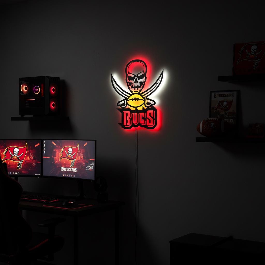 Tampa Bay Buccaneers Wall Art - NFL Team Logo Game Room Decor Gift
