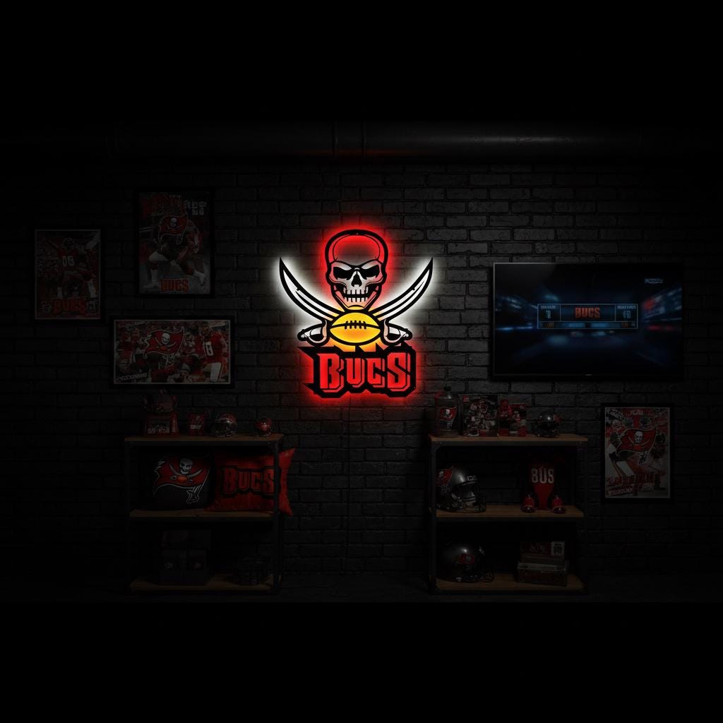 Tampa Bay Buccaneers Wall Art - NFL Team Logo Game Room Decor Gift