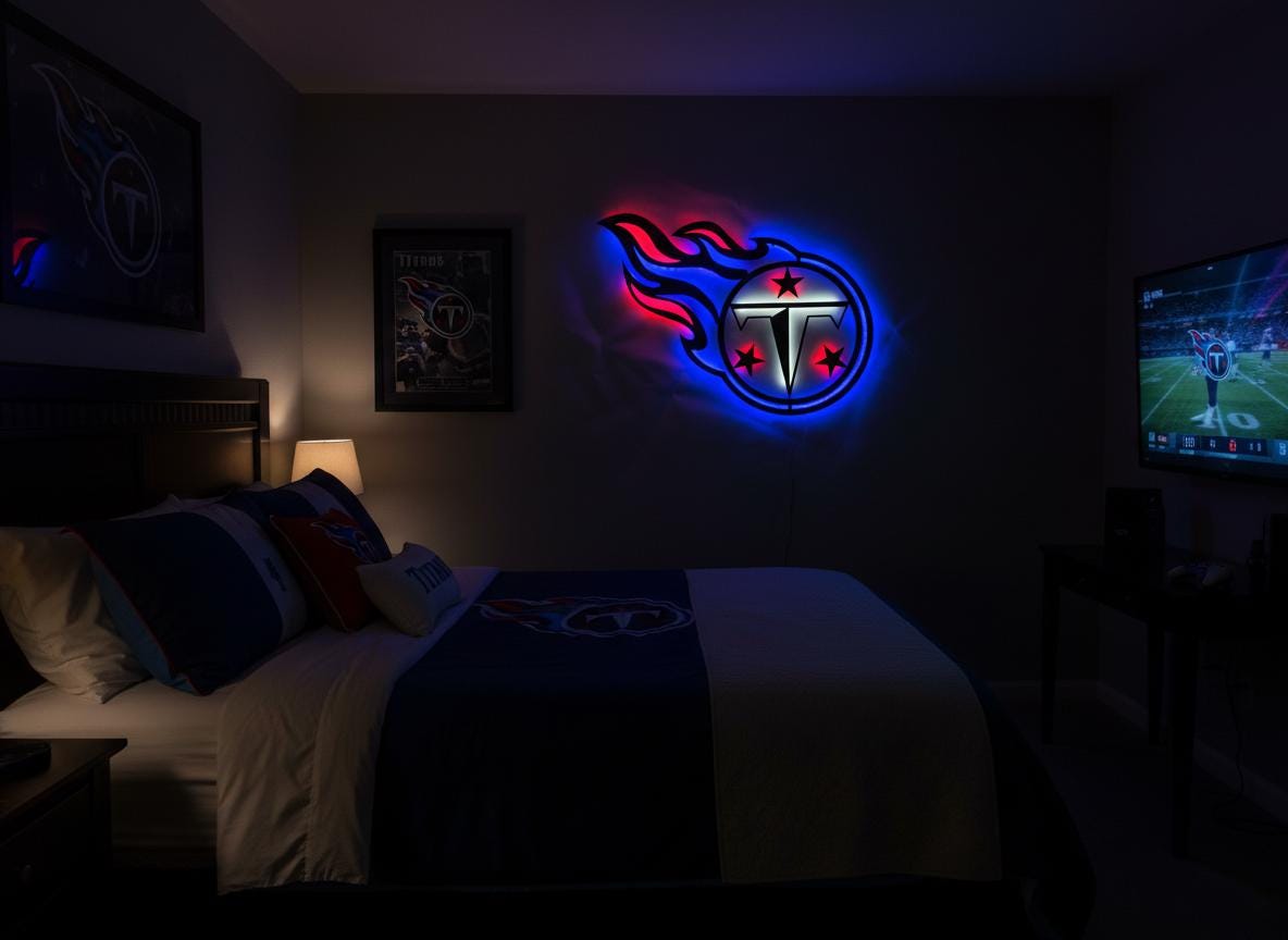Tennessee Titans Wall Art - Football Team Logo Home Decor Gift