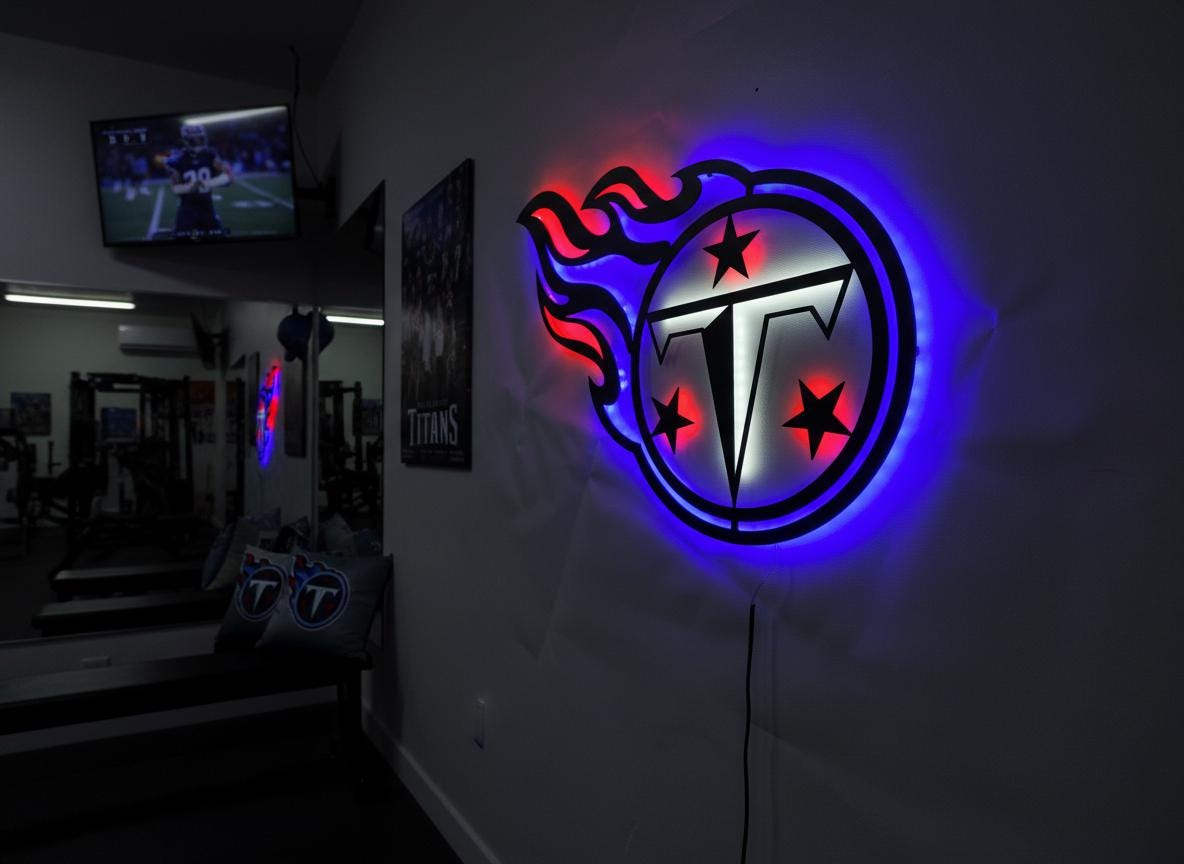 Tennessee Titans Wall Art - Football Team Logo Home Decor Gift