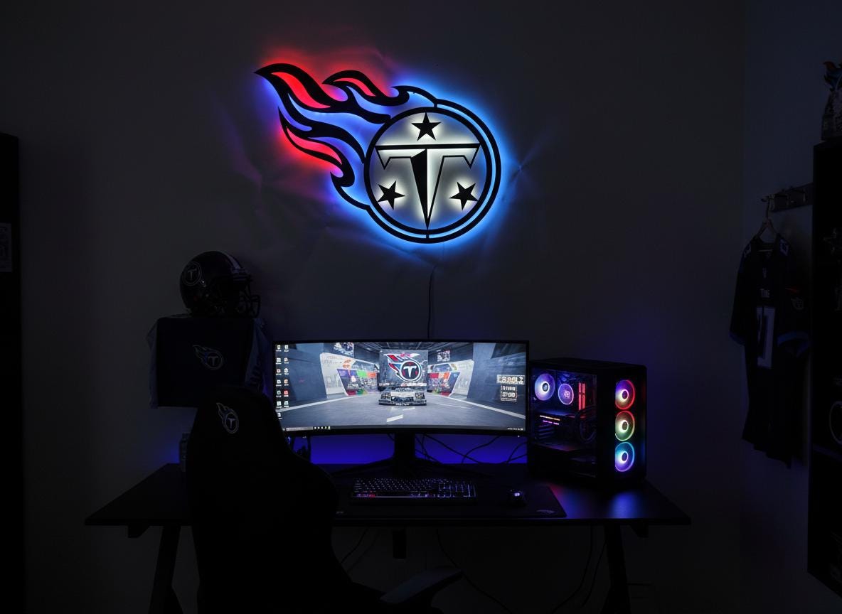 Tennessee Titans Wall Art - Football Team Logo Home Decor Gift