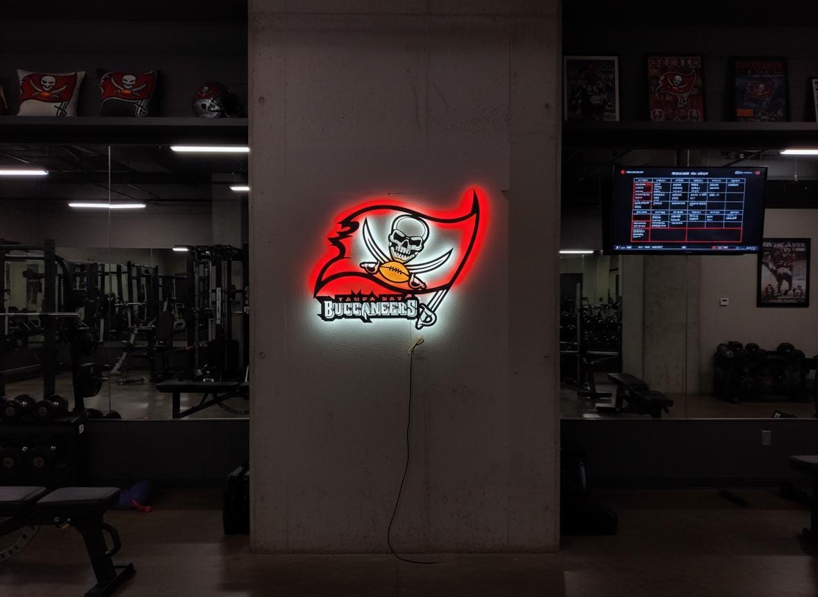 Tampa Bay Buccaneers Wall Art - Football Team Logo Game Room Decor Gift